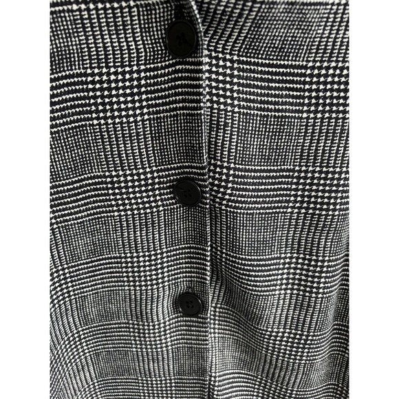 Reformation Black & White Glen Plaid Blazer Button-Up Longline Blazer Size 2 - Picture 9 of 13